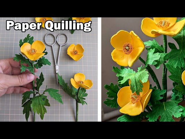 The Making of Paper Quilling Celandine Poppy Flowers