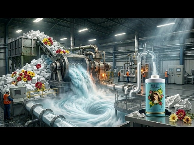 Inside the 500,000 LB Tibet Talcum Powder Plant | The INSANE Milling of Modern Cosmetic Production