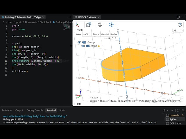 How to Design Profiles using Lines and Arcs in  Build123d