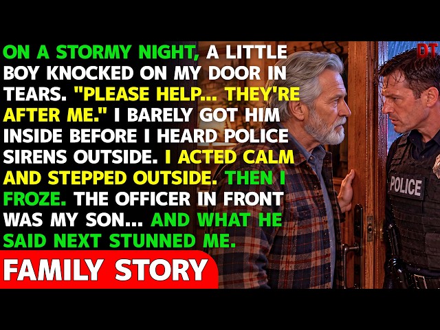 “Please Help… They’re After Me,” A Boy Knocked On My Door—Then My Son Arrived As A Cop. I Froze When