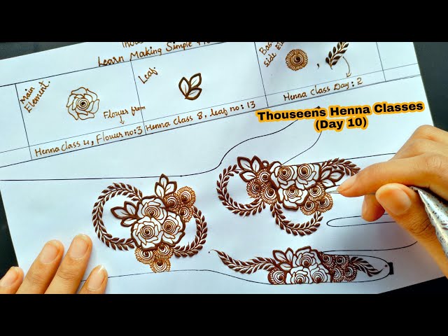 Henna Classs Day 10 || Learn Making Henna Designs Using Few Basic Elements From Previous Classes