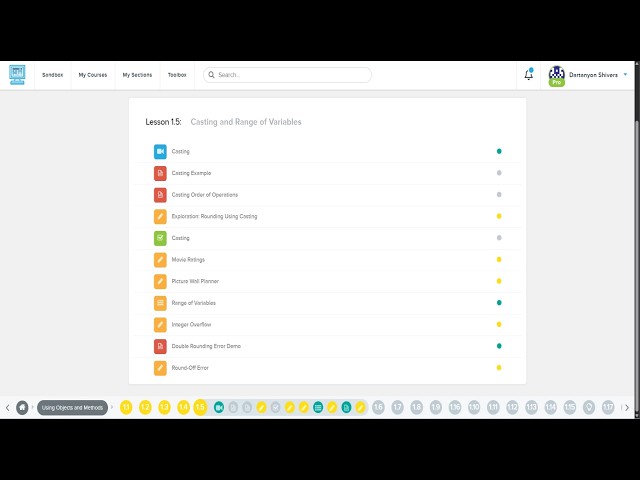 Demo of CodeHS Lesson 1.5 Casting and Range of Variables