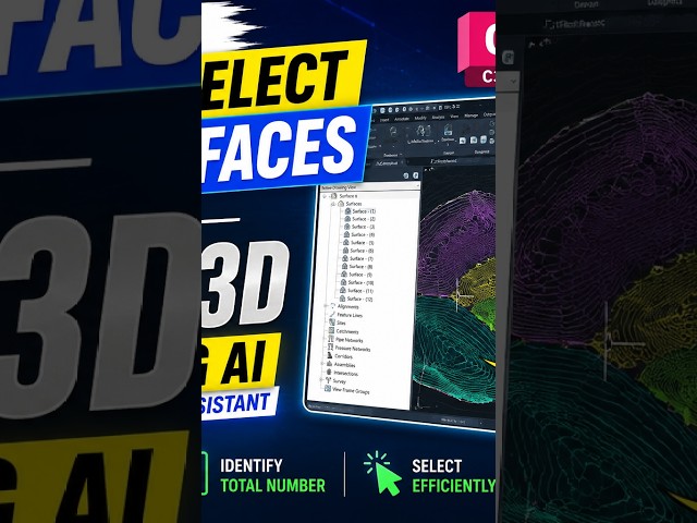 How to Find & Select All Surfaces in Civil 3D Using AI | Autodesk Assistant
