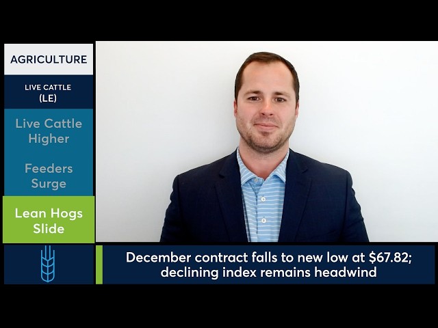 Live Cattle futures rally while Lean Hog futures slide. 10/9/26