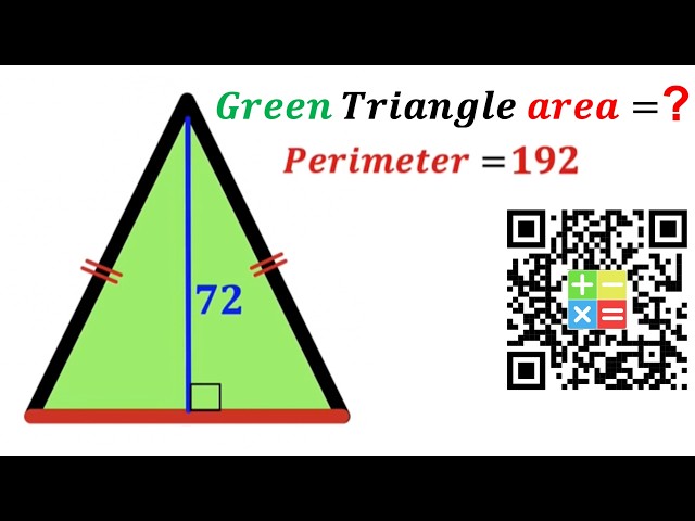 Can you find area of the Green shaded Triangle? | (Perimeter) | #math #maths | #geometry