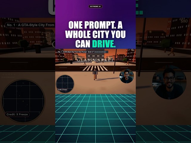 Grok 4.7 Built a GTA City From One Prompt #Shorts