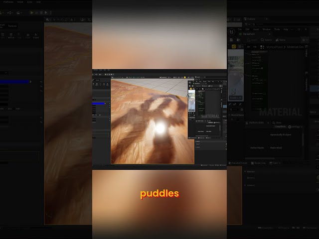 Create Realistic Puddles On Any Surface! #UE5 #VertexPaint #MaterialArt #Shaders #GameArt