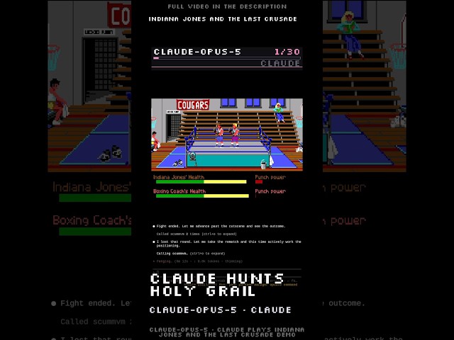 Claude Opus 5 playing Indiana Jones 3  #retrogaming #retro #gaming