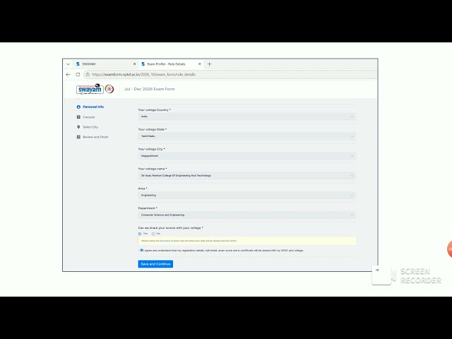 NPTEL Exam Payment and Registration Demo