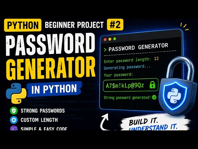Python Beginner Project #2 | Password Generator in Python 🔐