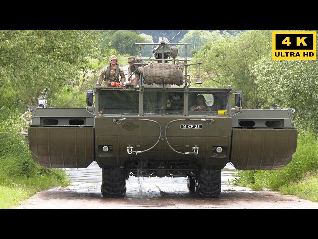 4Kᵁᴴᴰ British Army Exercise Rhino Storm 2026 Royal Engineers dismantle M3 Bridge Wet Gap Crossing