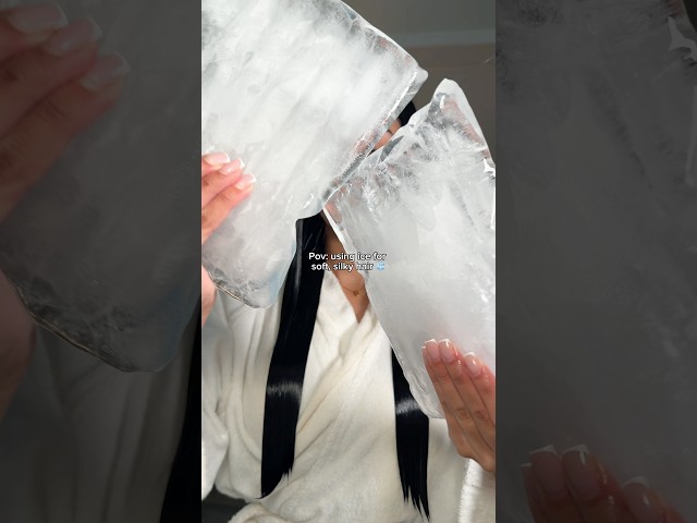 i love using ice on my hair!! makes it so soft after you shower 🫧 #hairmask  #silkyhair #icebath