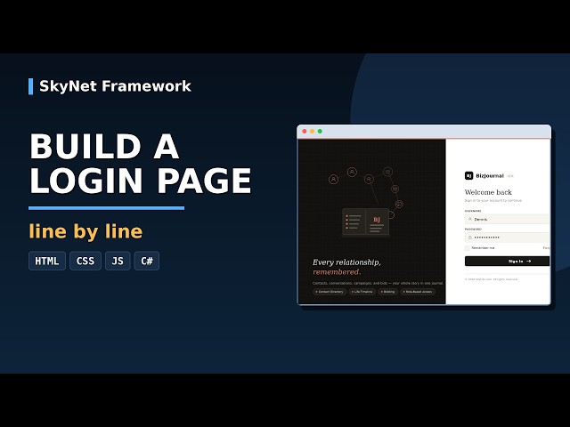 SkyNet - Coding a Real Login Page in ASP.NET Core