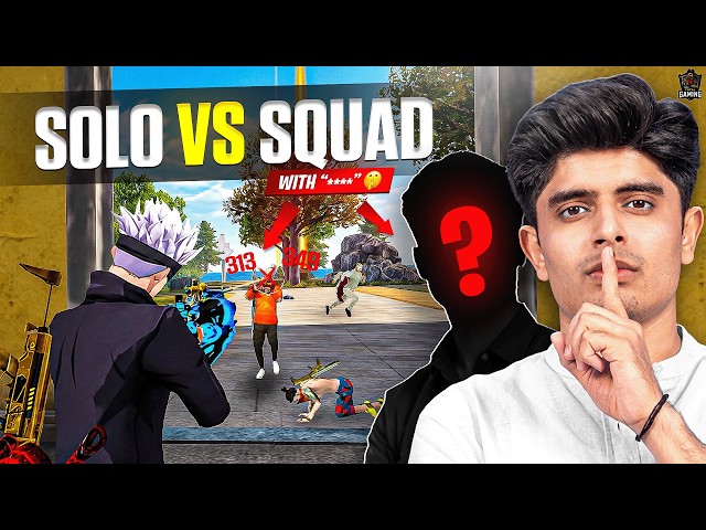 SOLO VS SQUAD WITH**🤫 | GARENA FREE FIRE GAMEPLAY