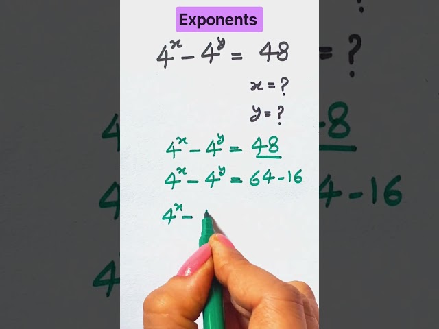 Exponential Math Problem 🤔 Exponents puzzle 🤯! solution with easy way ✍️💥. #maths #viral #ytshorts