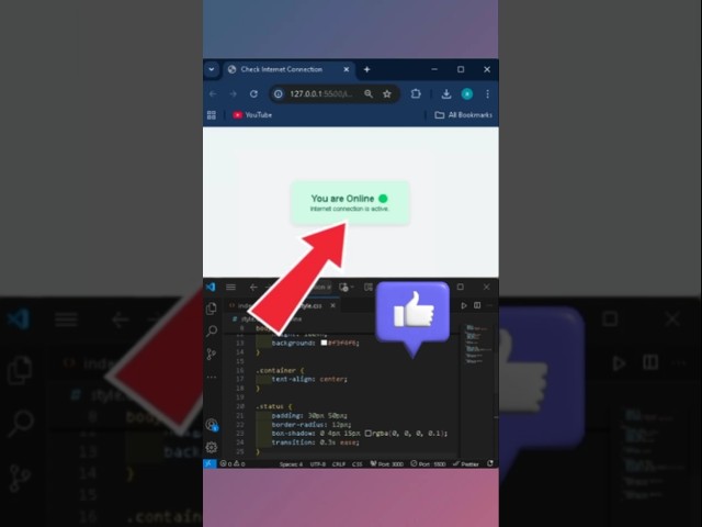 🌐 How to Check Internet Connection in HTML, CSS & JavaScript | Online & Offline Detection #coding