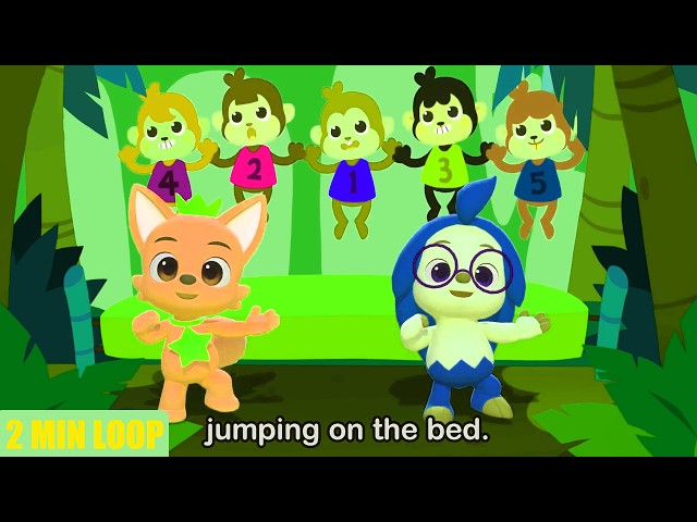 🐒 Five Little Monkeys Jumping on the Bed | Funny Monkey Adventure 🛏️🎵 | Kids Songs & Nursery Rhymes
