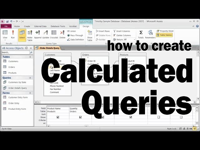 Calclated Queries In Access [Simple]
