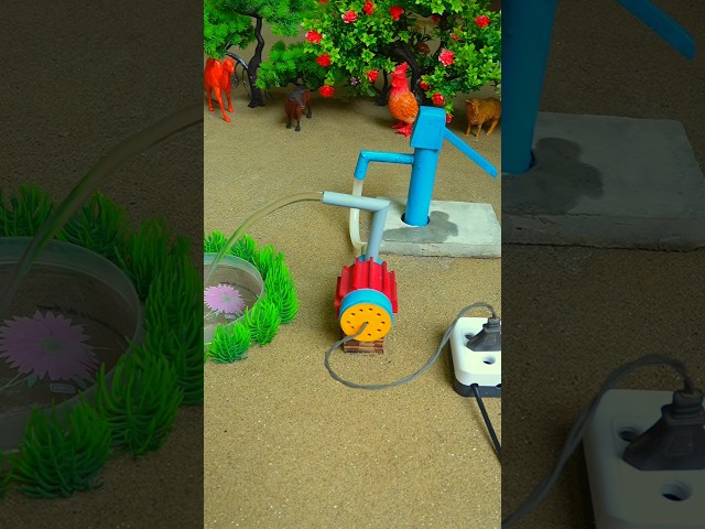 Mini hand pump project water with supply motor drinks horse sheep farm #waterpump #shorts #245