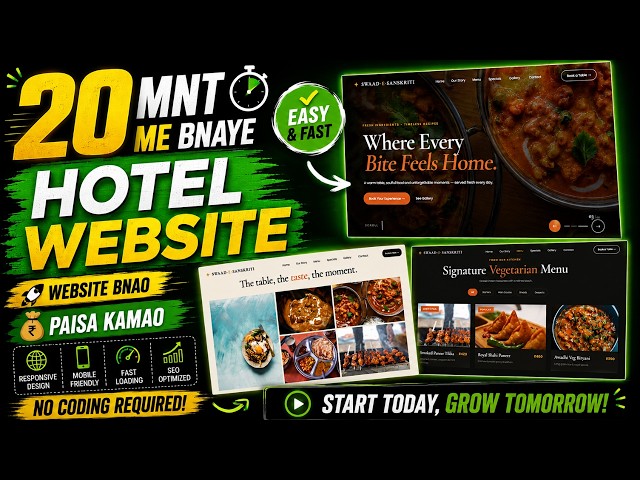 🔥20 Minutes Me Hotel Website Using HTML CSS JS | Modern Responsive Website #hotelwedding #coding