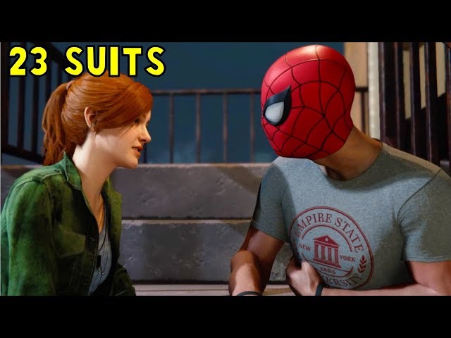Spider-Man (23 different Suits) X MJ Romance Ruined by Miles - Marvel's Spider-Man PS4 2018