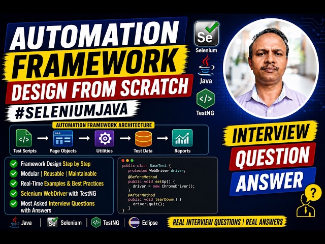 Automation framework design from scratch | #seleniumjava  | Interview Question