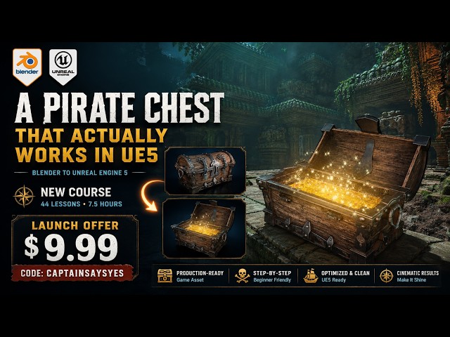 Blender to Unreal Engine 5: Stylized Interactive Pirate Chest