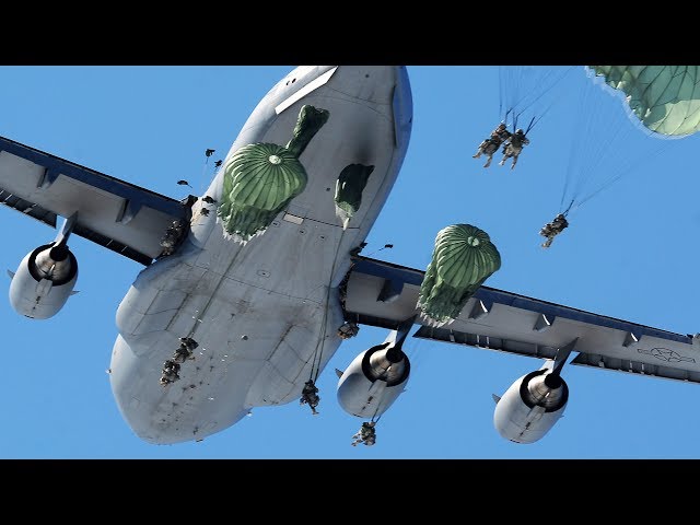MASSIVE Static Line Jump From C-17 Globemaster