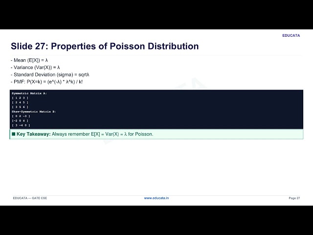 Episode 23: Probability: Discrete Distributions (Bernoulli, Binomial, Poisson) | GATE CSE