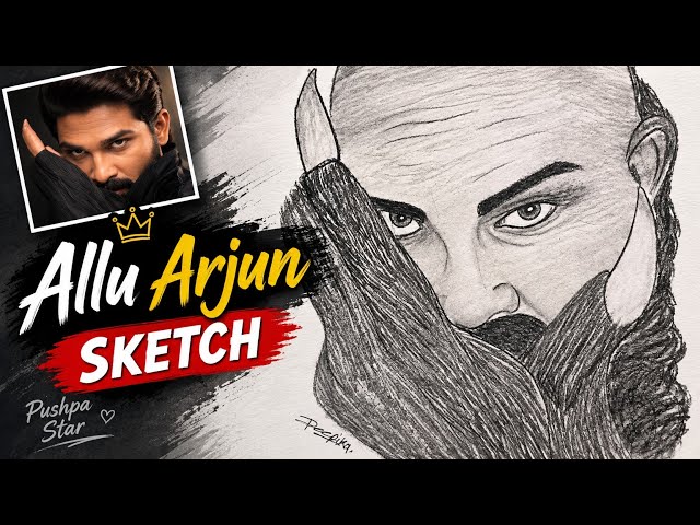 Allu Arjun drawing ✏️ ❤️|Allu Arjun Raaka Movie Sketch|Raaka First Look Drawing | Pencil Art #shorts