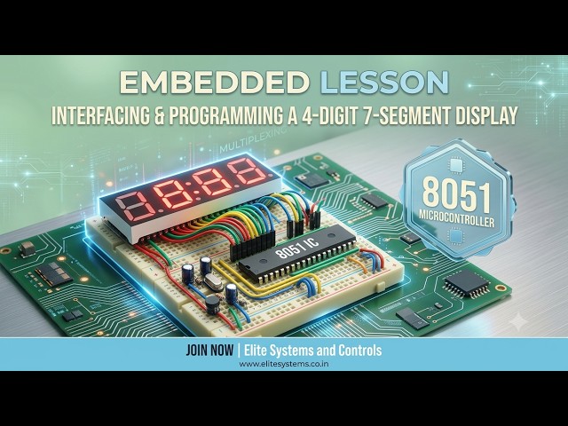 Interfacing & Programming a 4-Digit Multiplexed Seven-Segment Display with 8051 Microcontroller