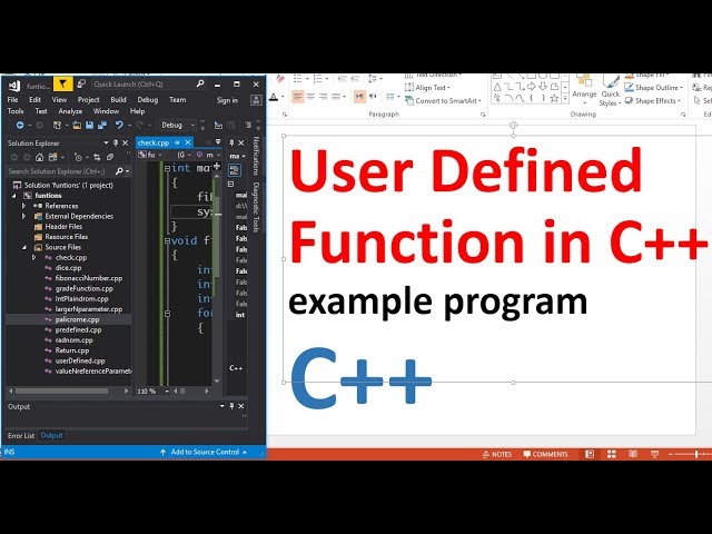 Example Program for User Defined Function - C++ Programming