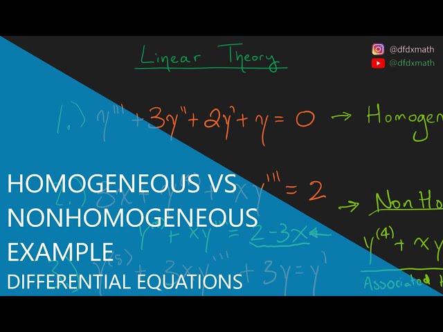 Homogeneous vs Nonhomogeneous Example - Differential Equations