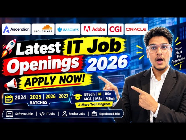 Latest IT Jobs | 2024,2025,2026 Students can Apply  |Adobe ,Oracle Hiring | Apply Now | BE Btech | 