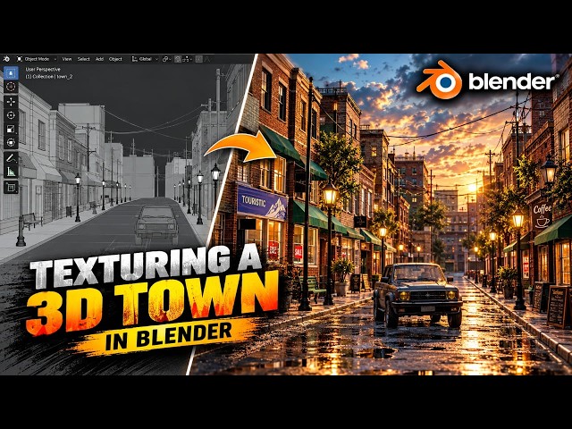 How to Texture a 3D Town in Blender | Complete Environment Workflow