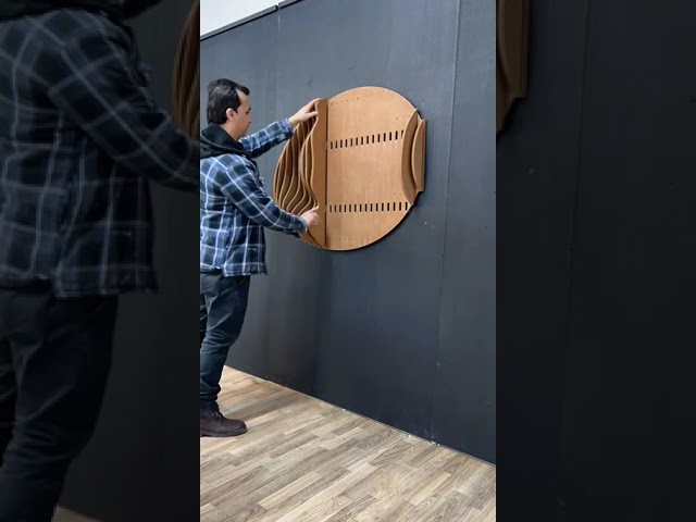 How to Install Parametric Wall Art| Parametric Fish Design 3D Wall Panel Installation, Wood Wall Art