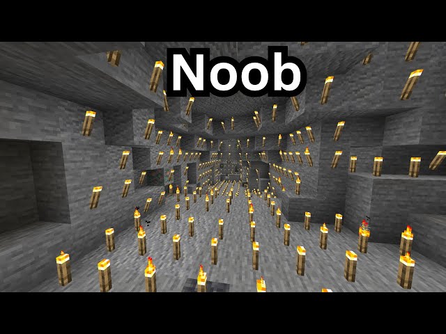 how Noobs vs PRO go mining in Minecraft