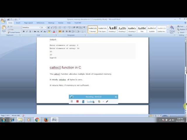 Dynamic memory allocation in c