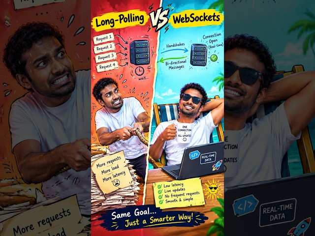 Ep 31: Long-Polling vs WebSockets | Real-Time Communication |System Design  #coding #designinterview