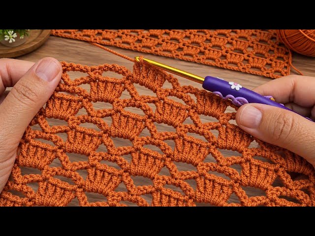 WONDERFUL! 🧶🤎A very simple and beautiful crochet pattern /Crochet baby blanket, table runner pattern