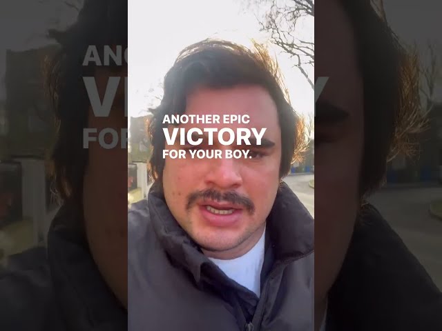 Another epic victory for your boy