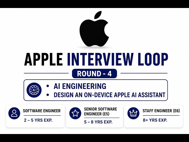 Apple Interview Loop | Round 4 | AI Engineering — Design an On-Device AI Assistant |  SE, SSE, PSE