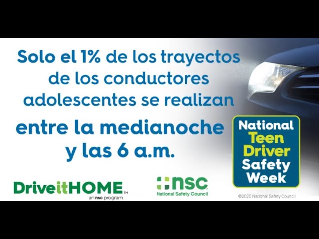 Semana Nacional de la Seguridad de los Conductores Adolescentes: Riesgos al Conducir de Noche