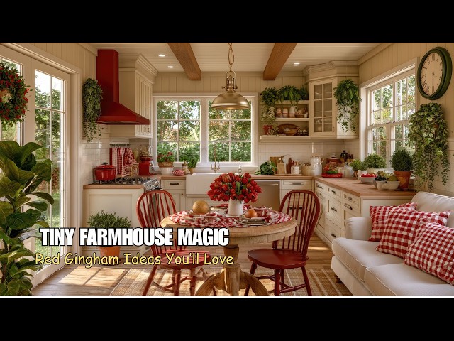 Easy DIY Red Gingham Decor Ideas for Tiny Farmhouse Homes