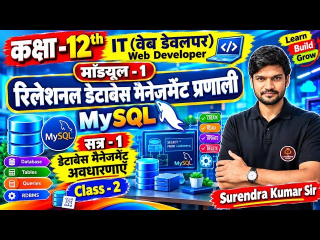 🔥🔥Class 12 Web Developer | Session 1 Database Management Concepts | RDBMS-MySQL | 2026-27