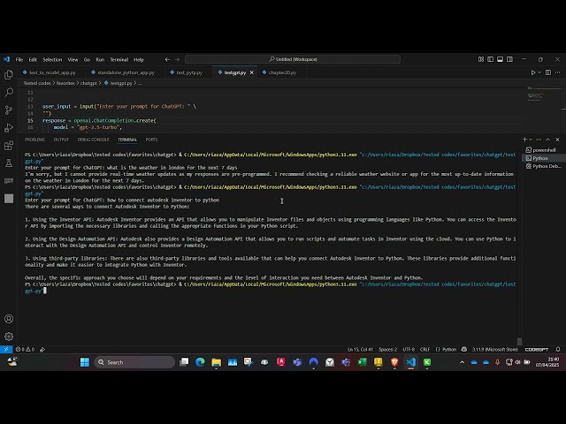 Connecting ChatGPT to VSCode
