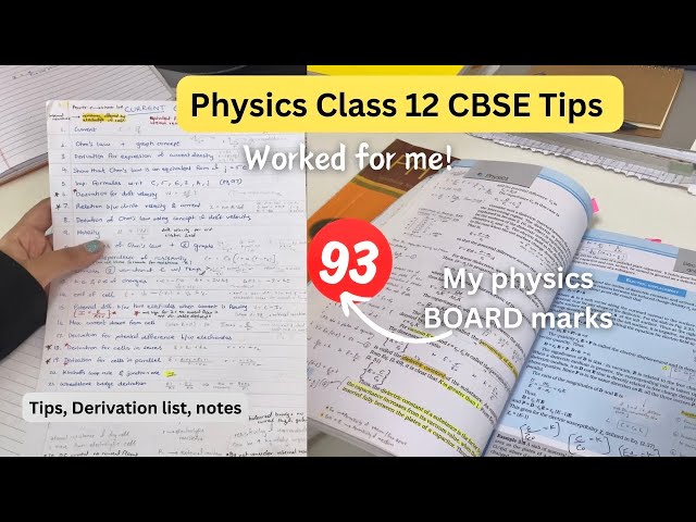 How I Scored 93 in Physics? CBSE CLASS 12 PHYSICS TIPS + Notes