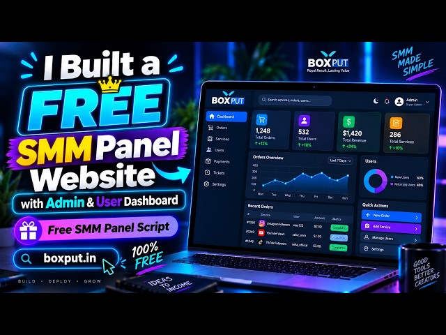I Built a FREE SMM Panel Website with Admin & User Dashboard | Free SMM Panel Script