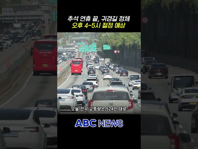Traffic Jam on the Last Day of Chuseok… Peak Expected Between 4–5 PM