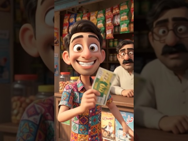 😂 Pappu Ne 10 Lakh Jeet Liye… Ya Nahi? 🤣 | Desi Cartoon Comedy #Shorts #funnymoment #goofyexpression